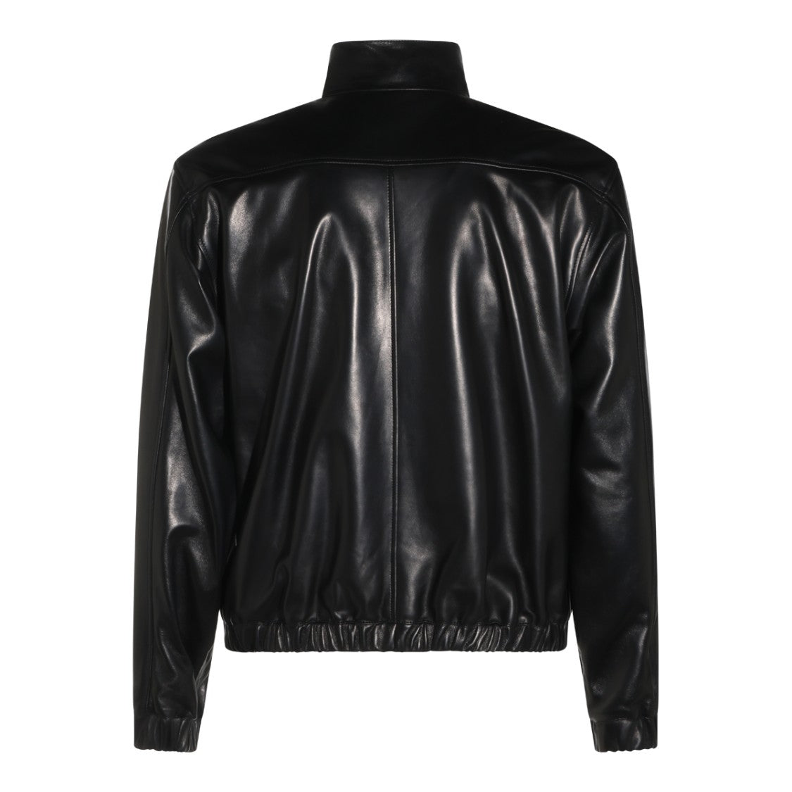 Saint Laurent Black High-Neck Leather Jacket
