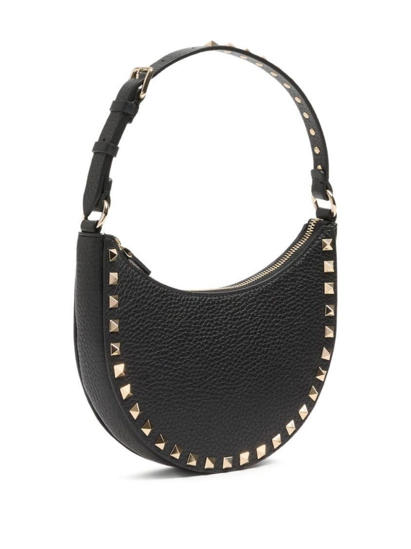Valentino Garavani Crescent-Shaped Bag With Textured Surface And Metallic Studs