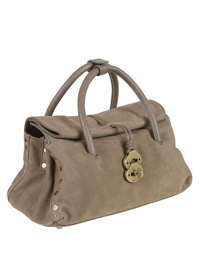 Zanellato Calf Leather Crossbody Bag With Gold-Tone Clasp