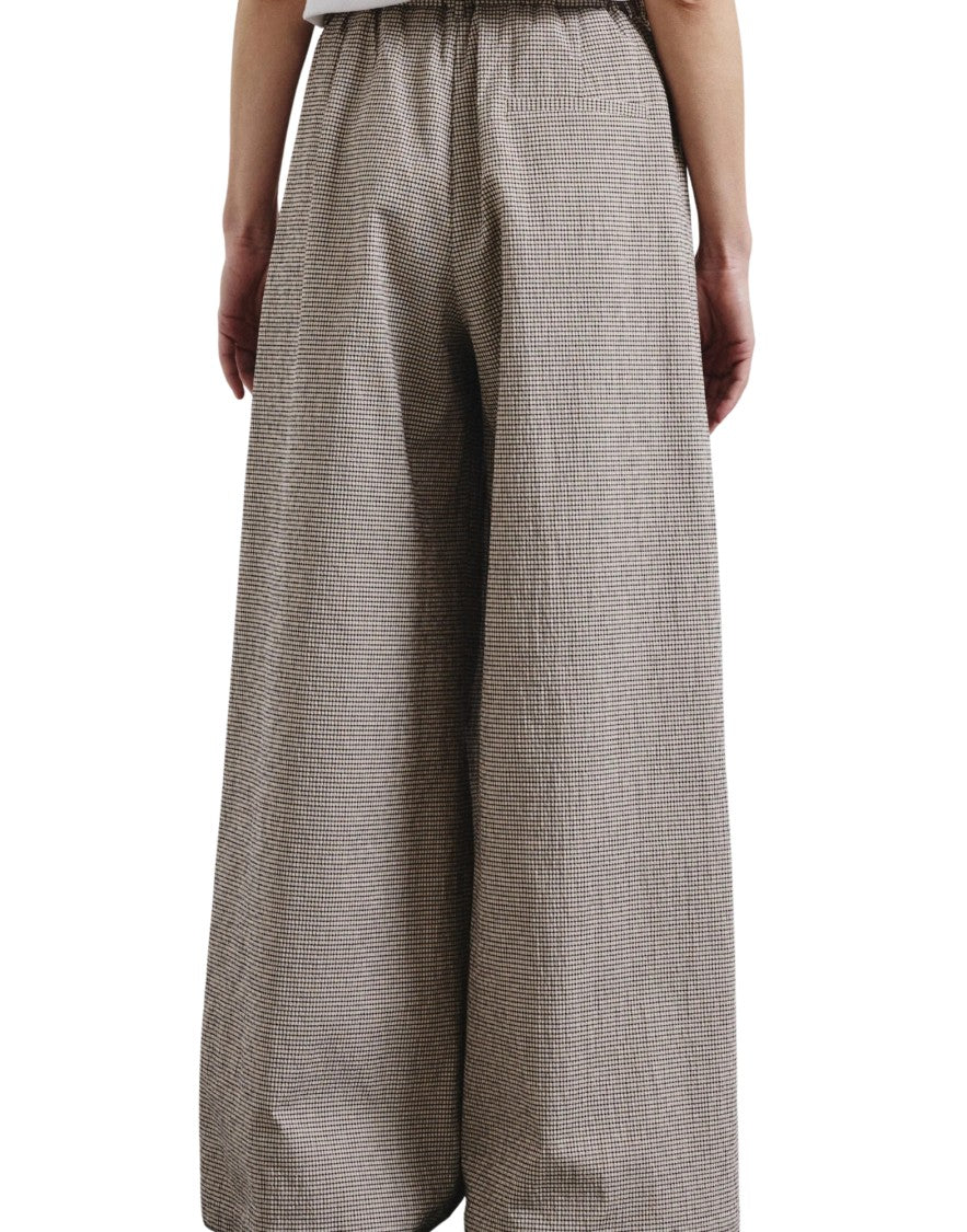 Pomandère Wide Cotton Micro Vichy Pants