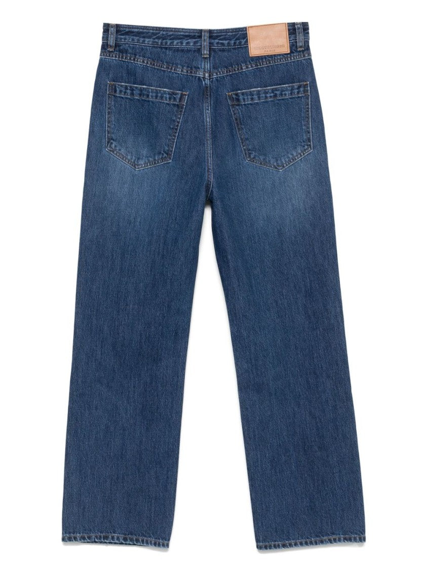 Wooyoungmi Indigo Blue Classic Straight-Leg Jeans With Five-Pocket Design