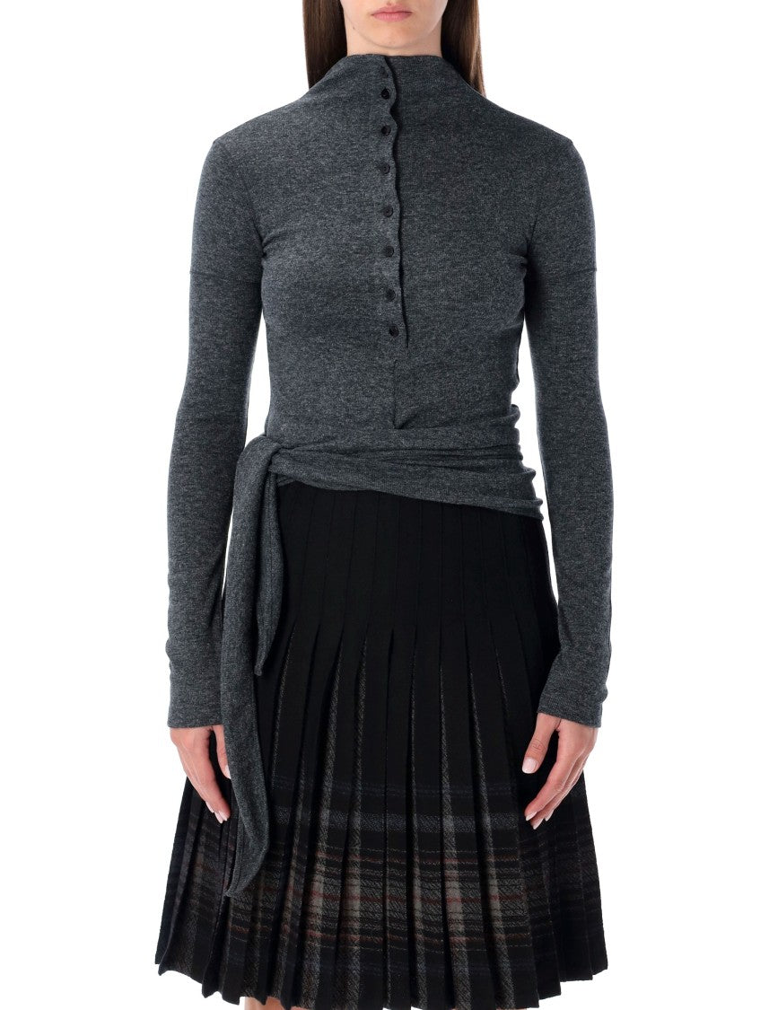 Low Classic Buttoned Wrap Tshirt