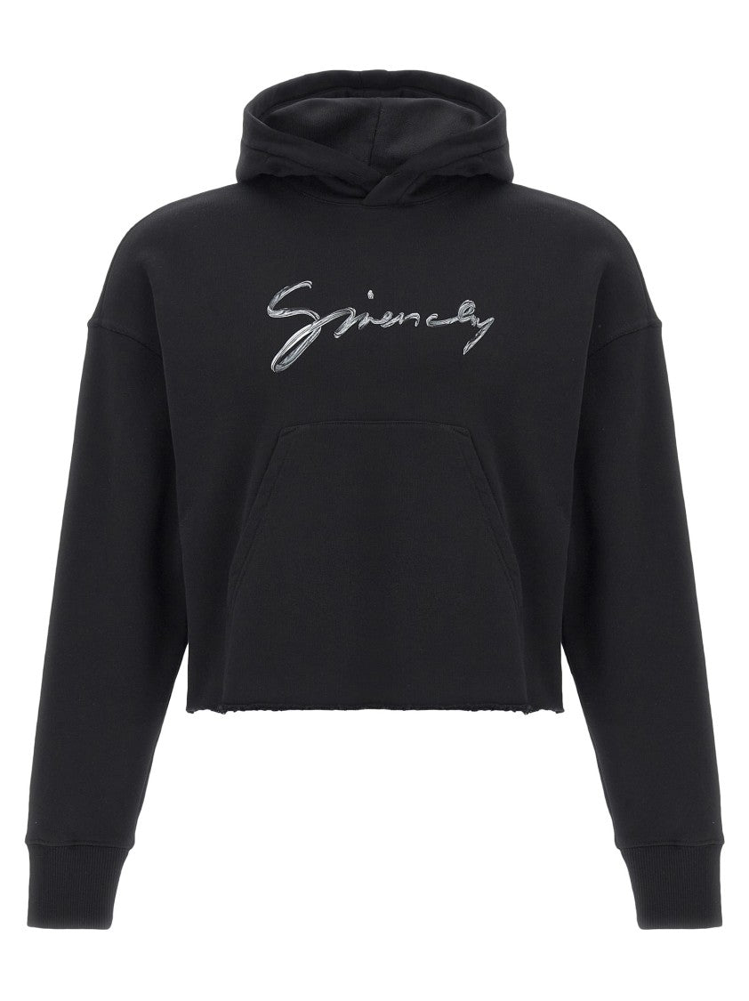 Givenchy Brushed Cotton Cropped Hoodie