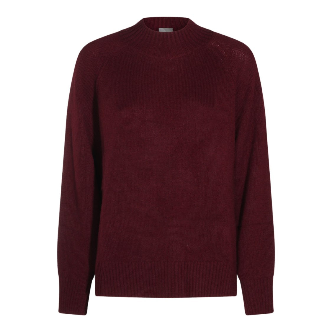 Allude Burgundy Fine-Knit High-Neck Sweater