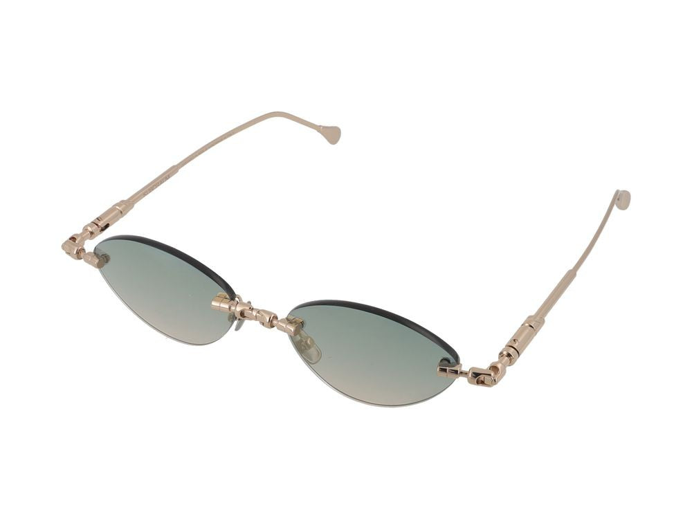 Kuboraum Green Gradient Lens Lightweight Titanium Rimless Sunglasses