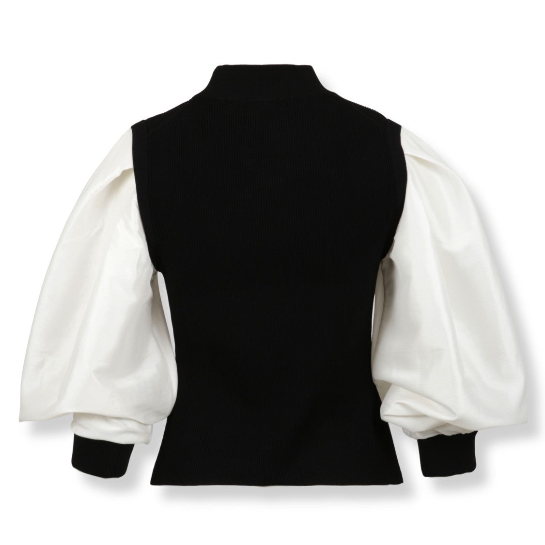 Simkhai Fitted Long-Sleeve Top With Modest Neckline And Smooth Texture