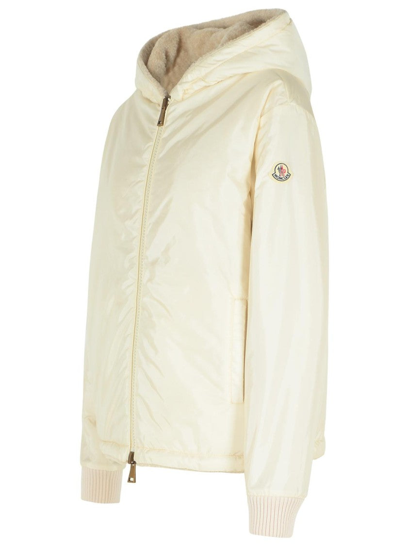 Moncler Reversible Jacket In Cream Cotton Blend