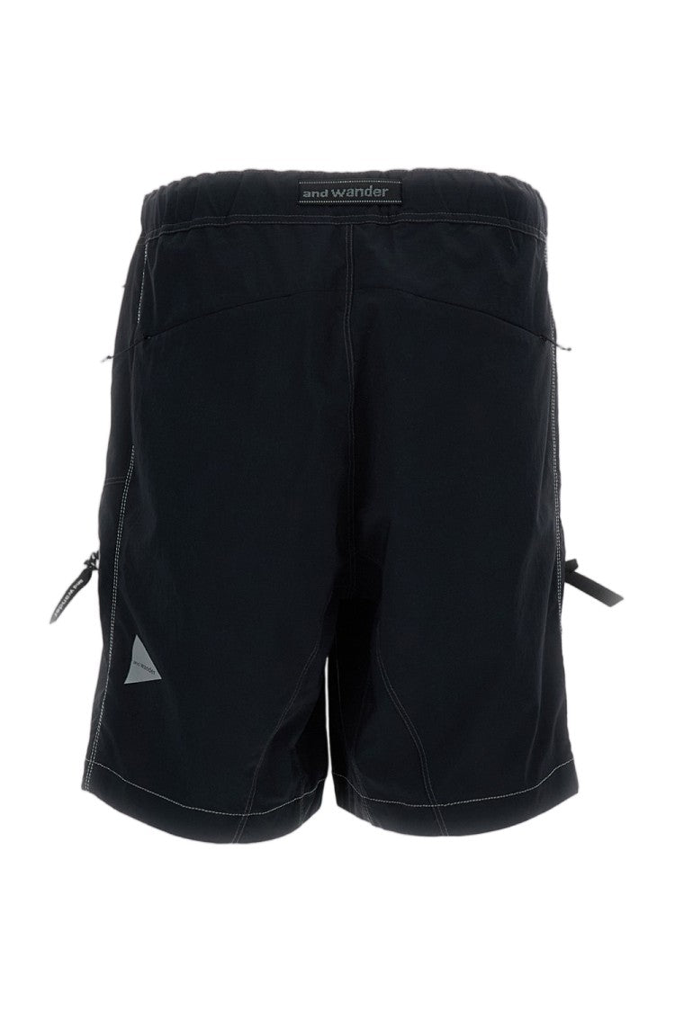 And Wander Black Light Hike Stretch Nylon Shorts