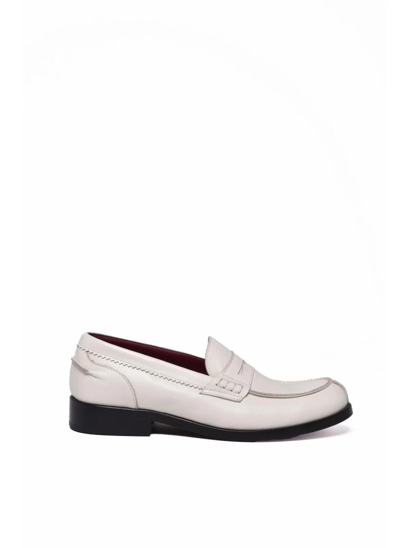 Seboy S White Refined Leather Loafers