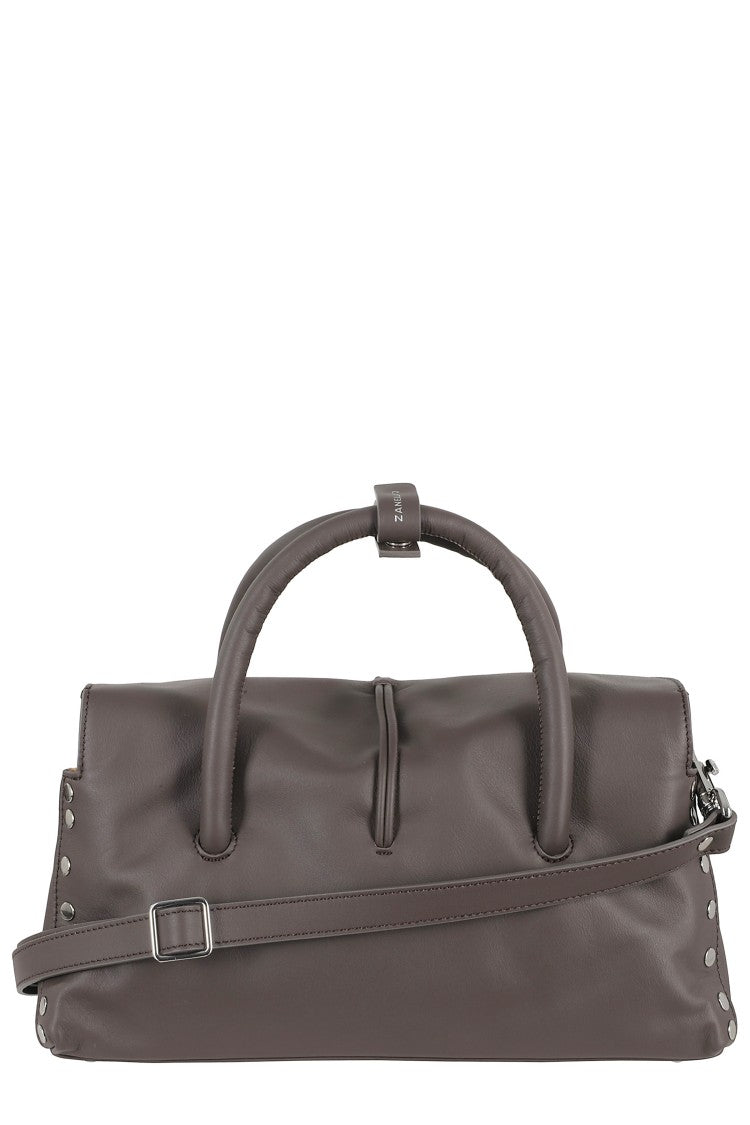 Zanellato Brown Dotta Saeta Small Tubular Handle Leather Tote Bag