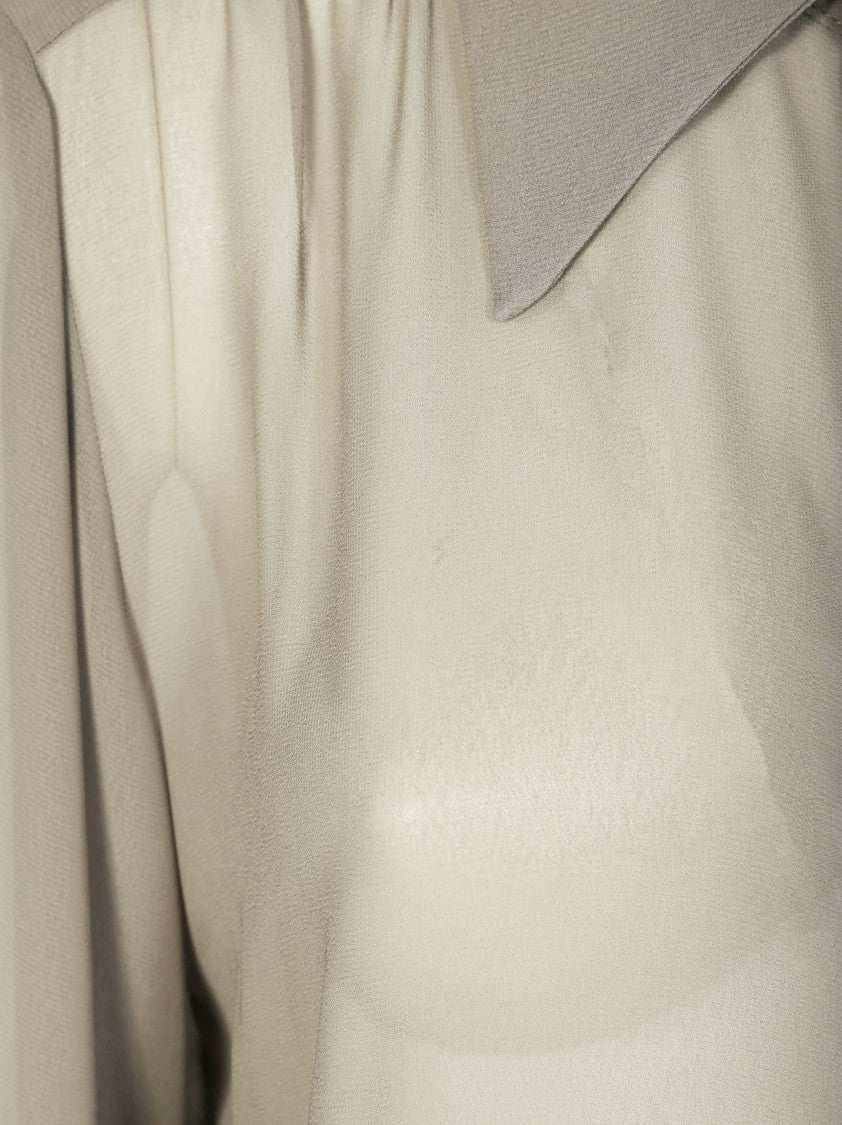 Liu Jo Sheer Lightweight Blouse With Classic Collar