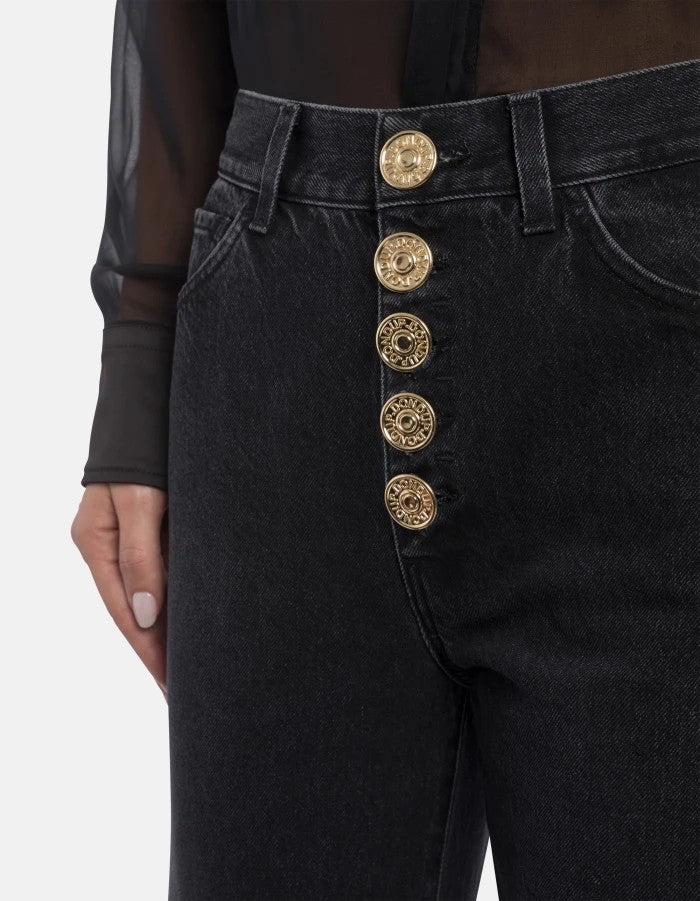 Dondup Wide-Leg Jeans With Ornate Gold Button Detailing