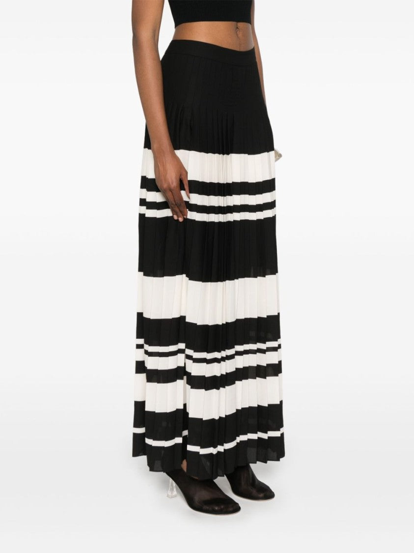 Lauren Ralph Lauren Full-Length Striped Maxi Skirt With Pleated Design