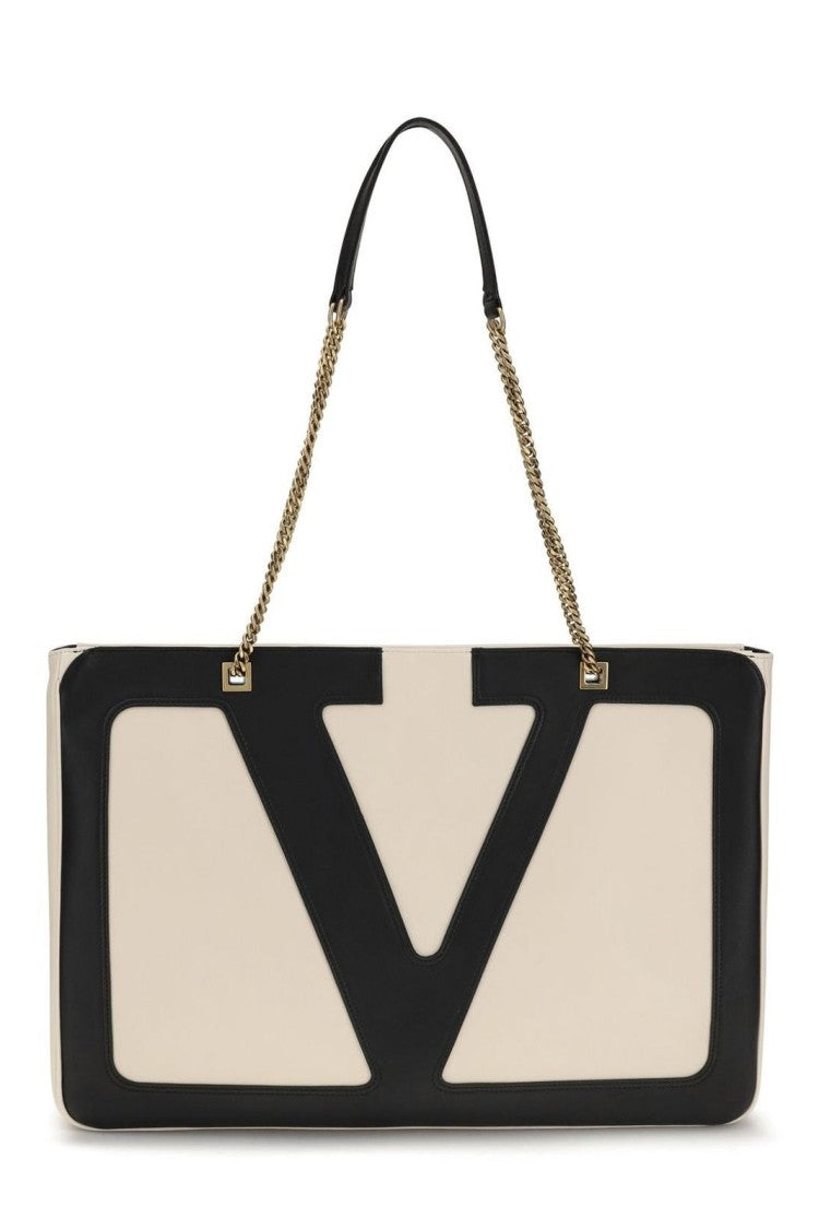 Valentino Garavani Rectangular Nappa Leather Shoulder Bag With Bold Logo
