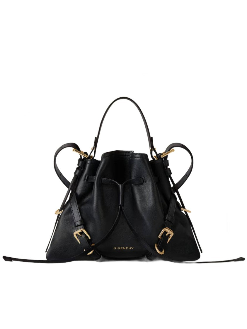 Givenchy Structured Slouchy Black Calf Leather Bucket Bag