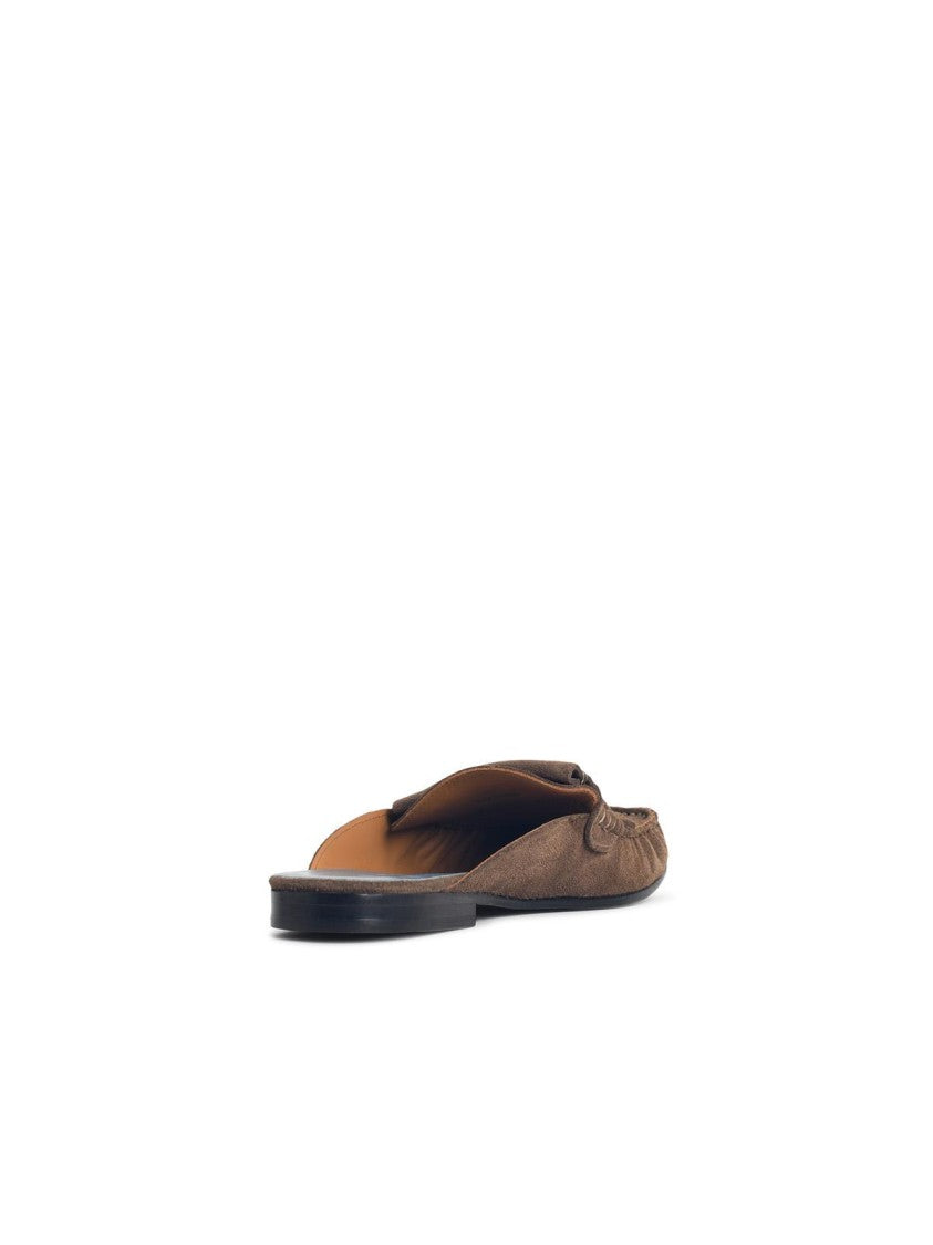 Marni Brown Suede Sabots