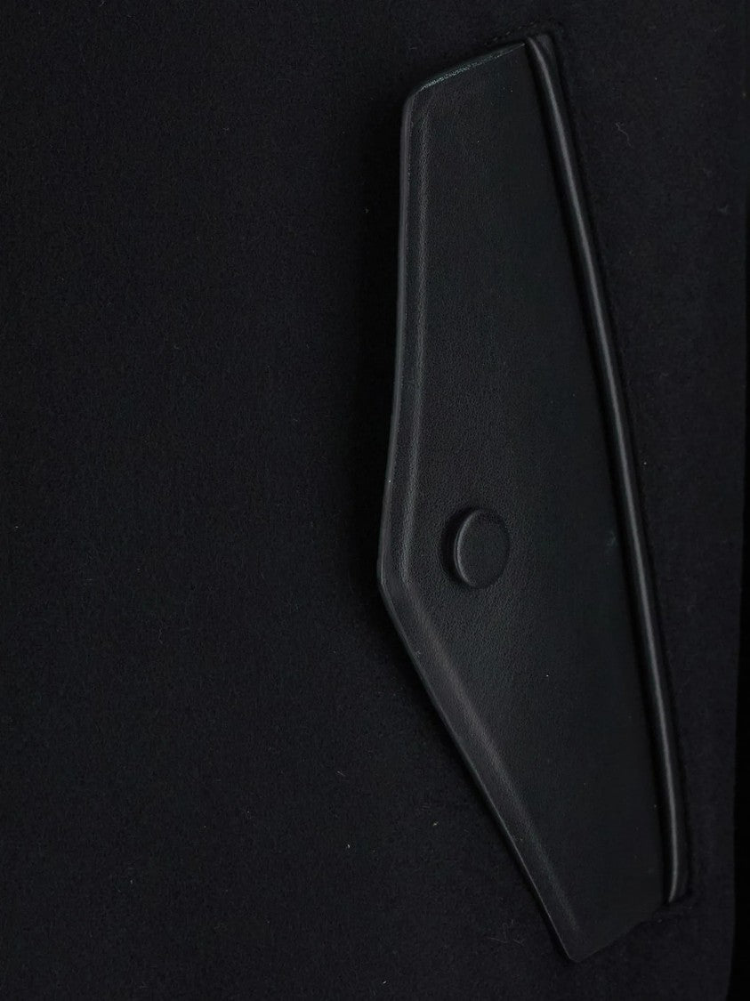 Givenchy Wool Varsity Contrast Leather Sleeves Blazer