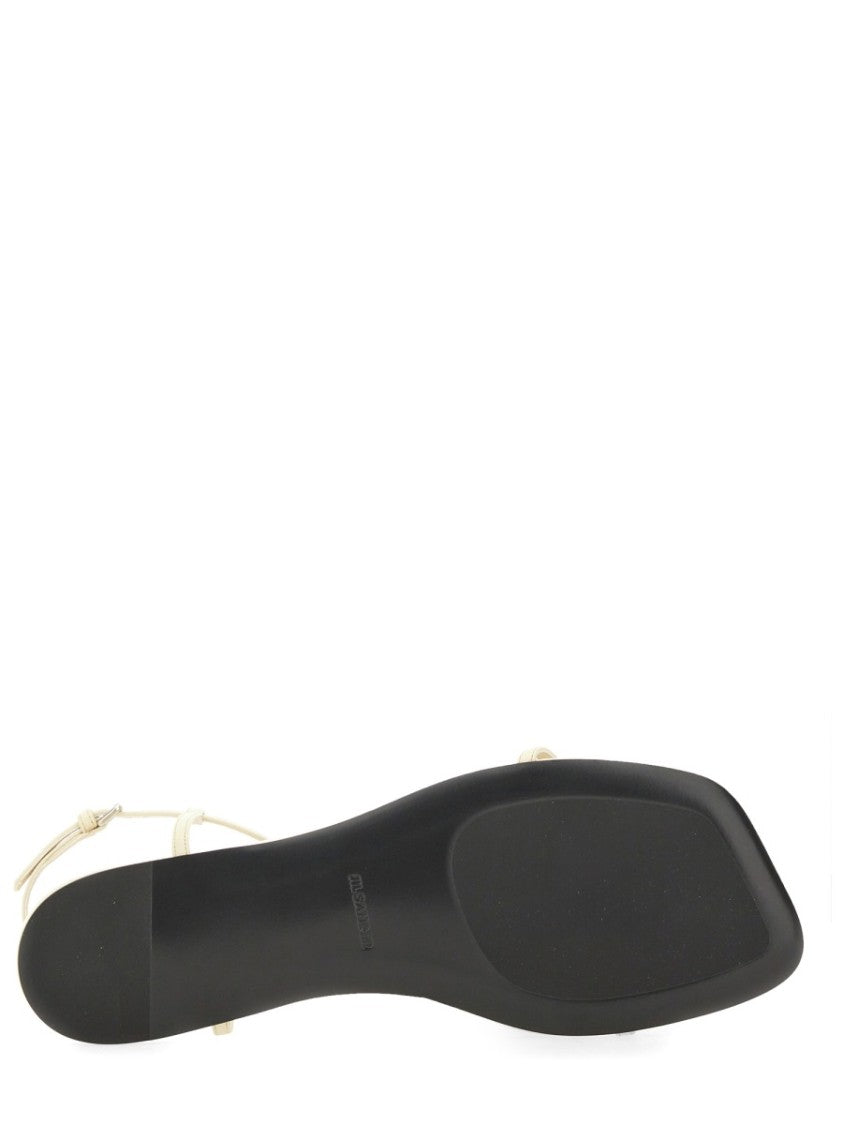 Jil Sander Leather Sandals With Ankle Strap