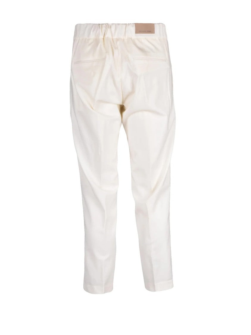Michael Coal Classic Wool Trousers - White