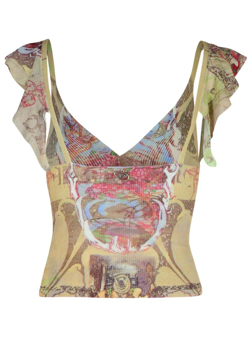 Diesel Fiore' Multicolor Cotton Blend Top