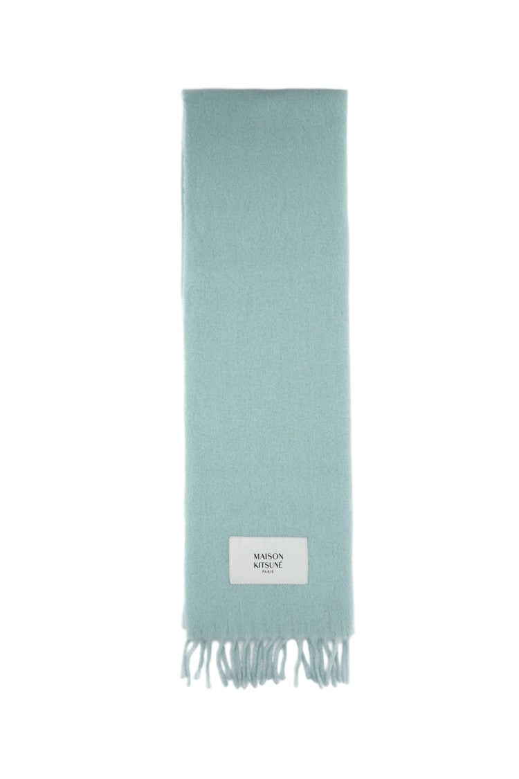 Maison Kitsuné Green Alpaca Wool Scarf