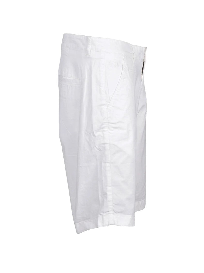 La Martina White Stretch Cotton Bermuda Shorts