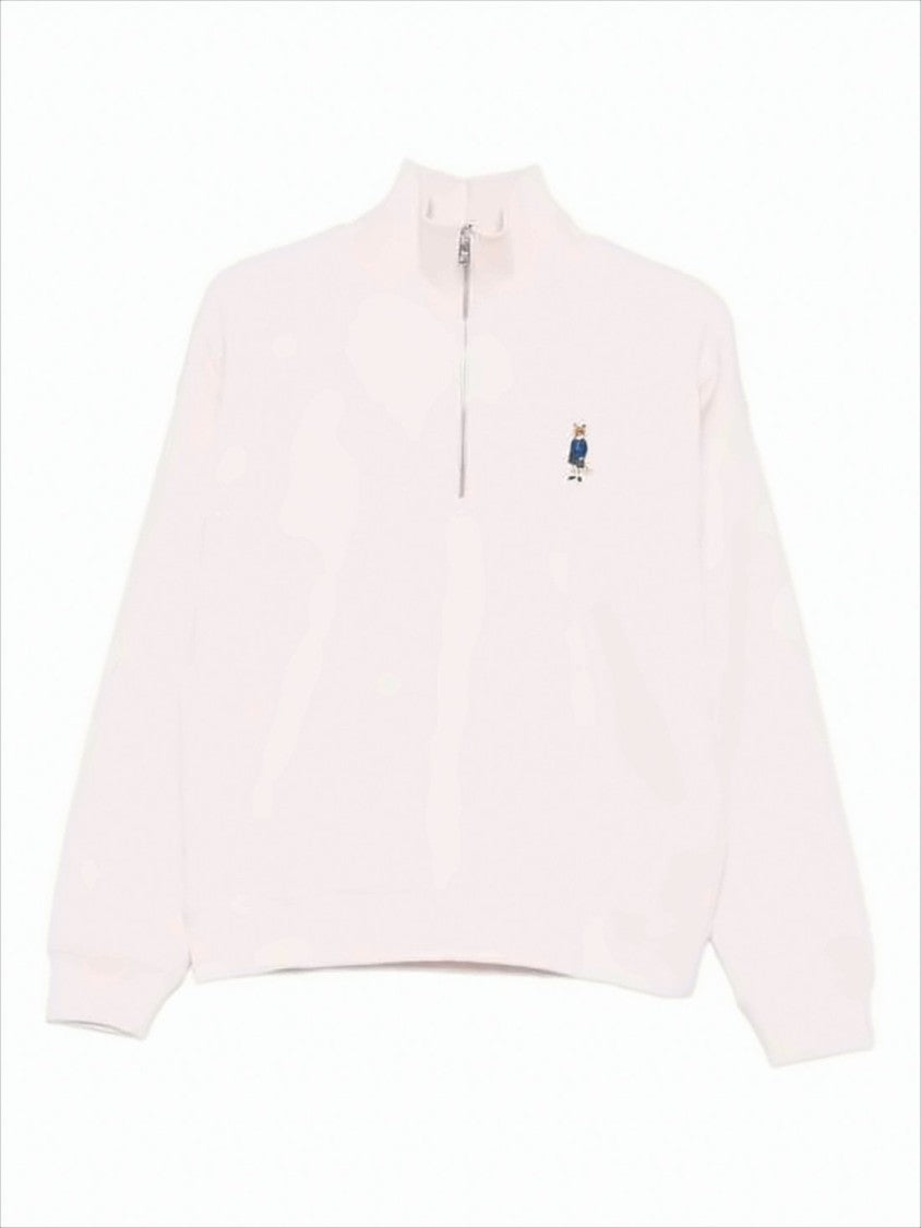 Maison Kitsuné Half-Zip Sweatshirt With Embroidered Fox Motif