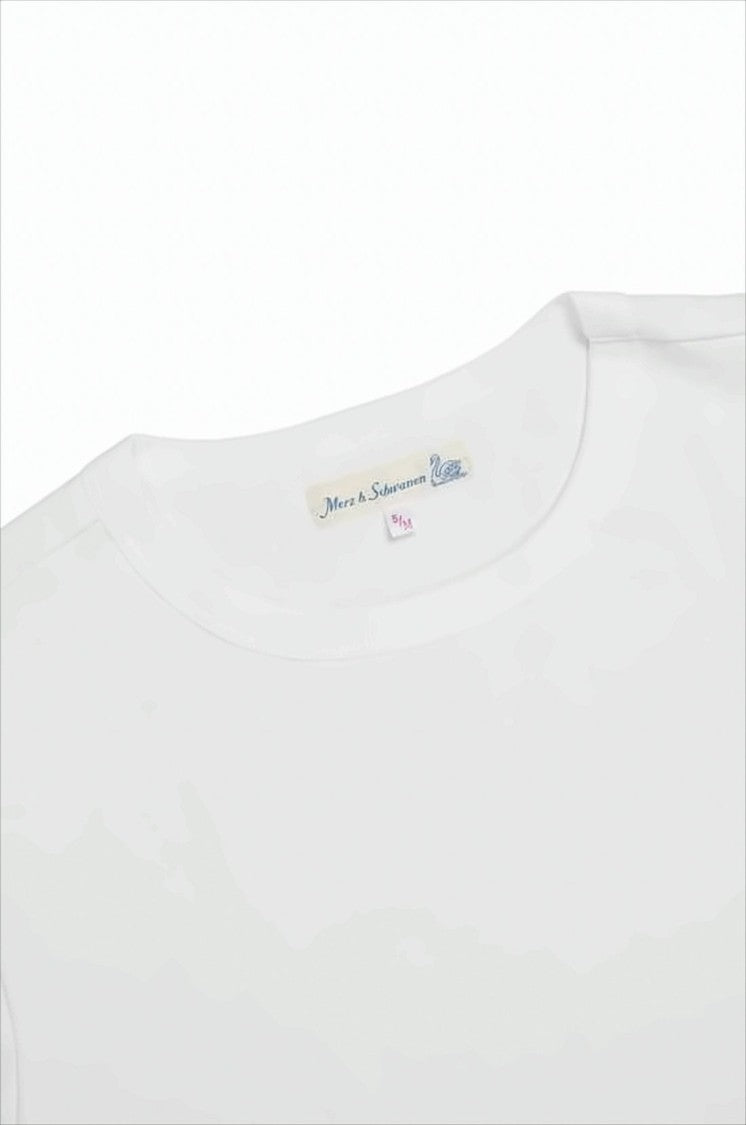 Merz B. Schwanen White Short-Sleeve T-Shirt With Crew Neckline