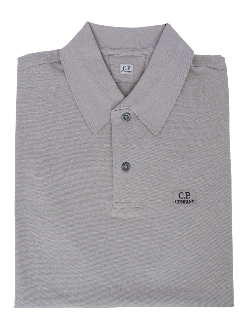C.P. Company Grey Classic Logo Polo Shirt