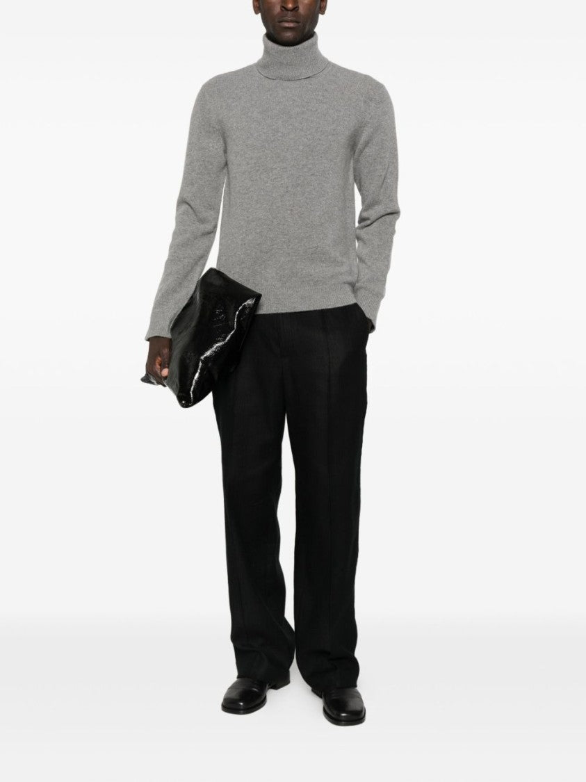 Mm6 By Maison Margiela Classic Knit Grey Sweater With Comfortable Fit