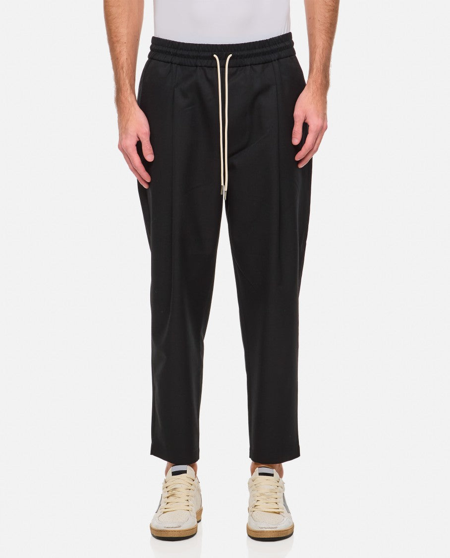 Drôle De Monsieur Tailored Cropped Pants With Drawstring Waist And Pence Pockets