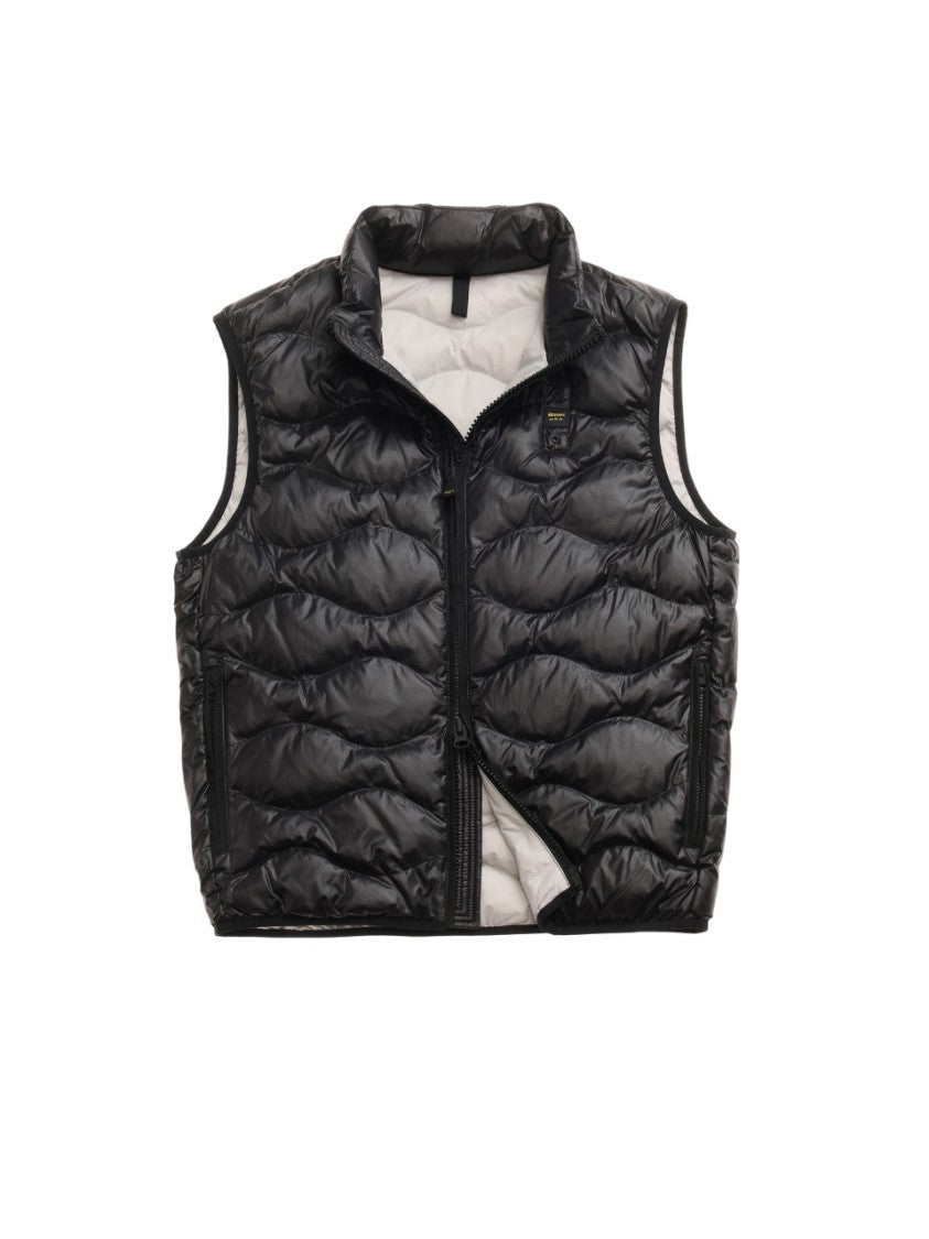 Blauer Sleeveless Check Pattern Jacket
