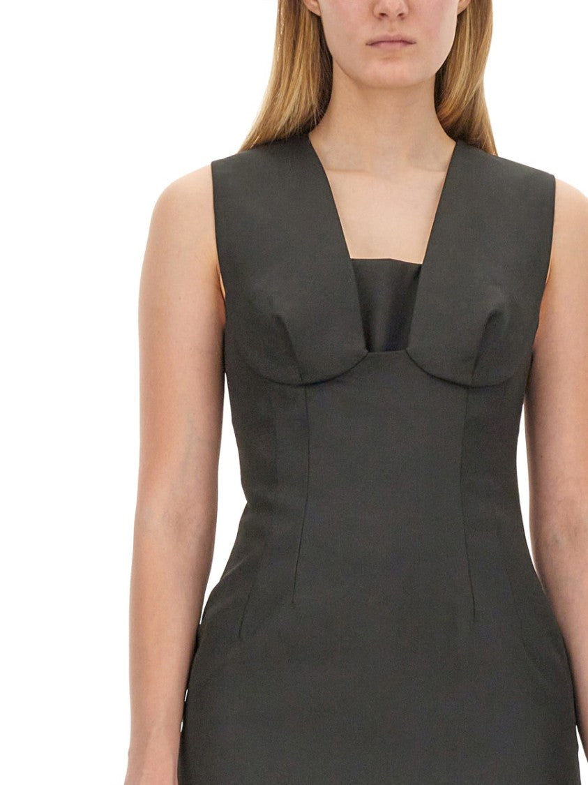 Sportmax Structured Sleeveless Top With Deep Square Neckline