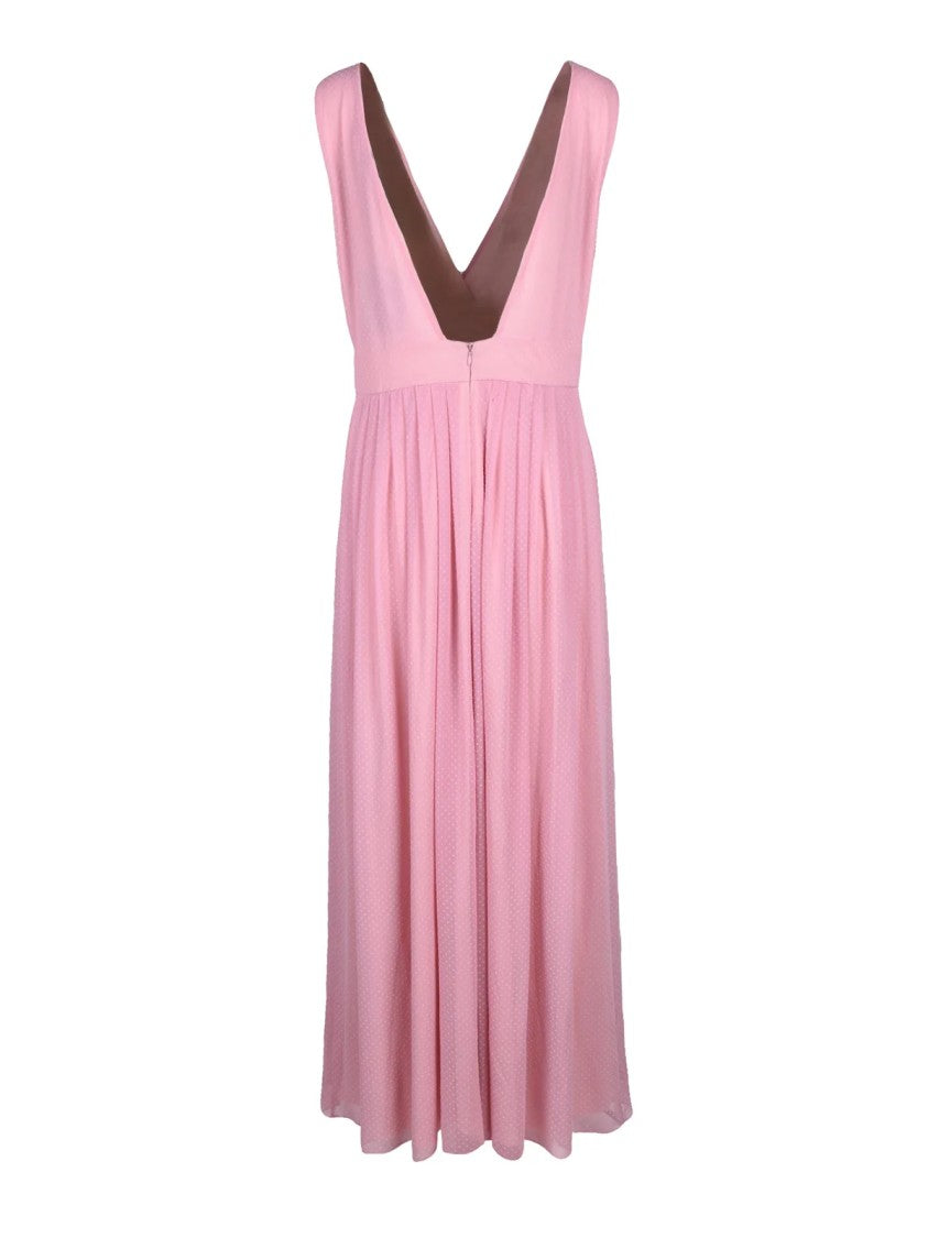 Emme By Marella Pink Sleeveless Polyester-Blend Wrap Dress