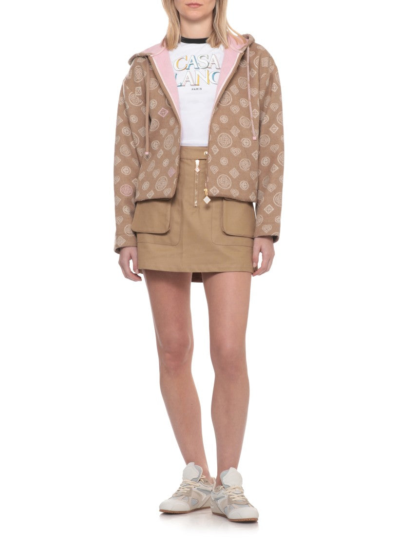 Casablanca Brown Monogram Zip Hoodie