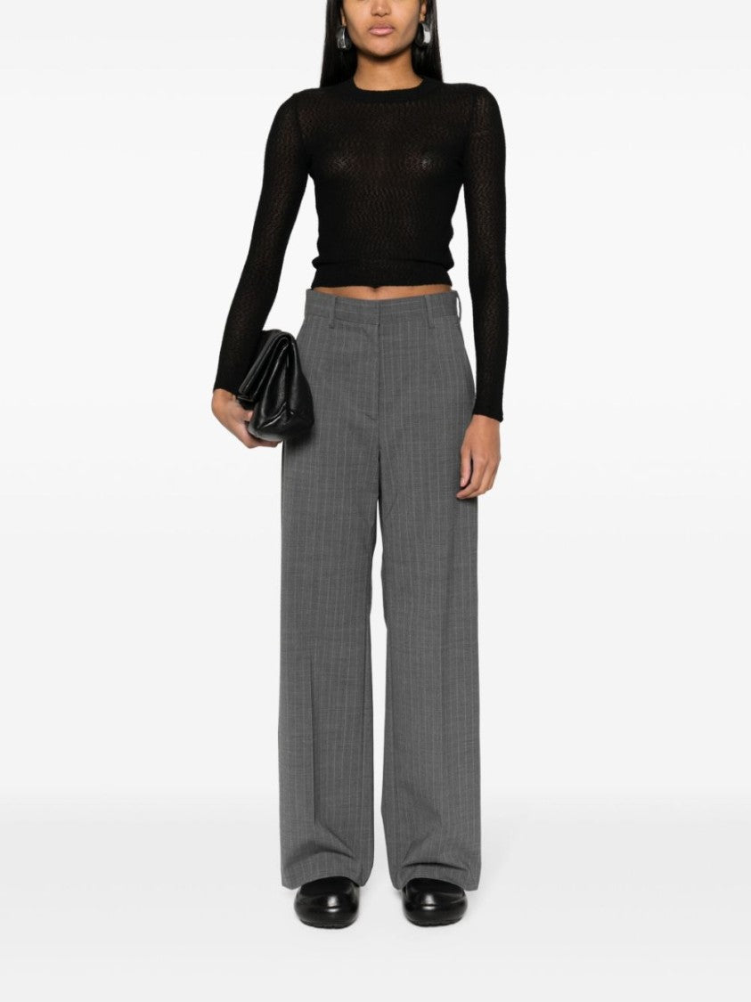 Ami Paris Semi-Sheer Bouclé Texture Sweater