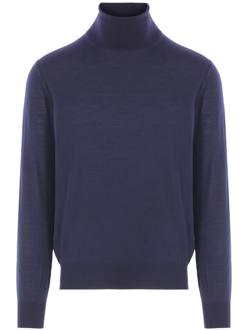 Saint Laurent High-Neck Long-Sleeved Finely Knit Pullover