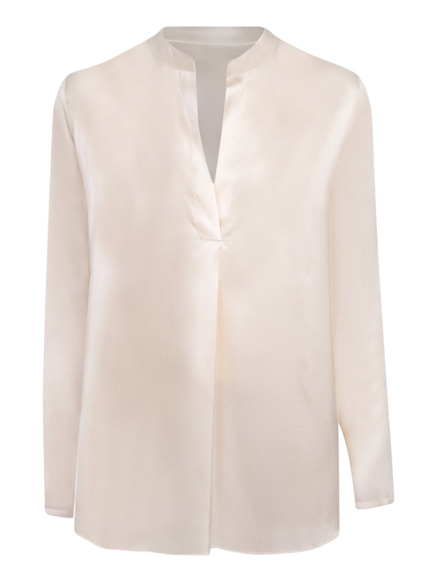 Blanca Vita Beige Korean Collar Tops