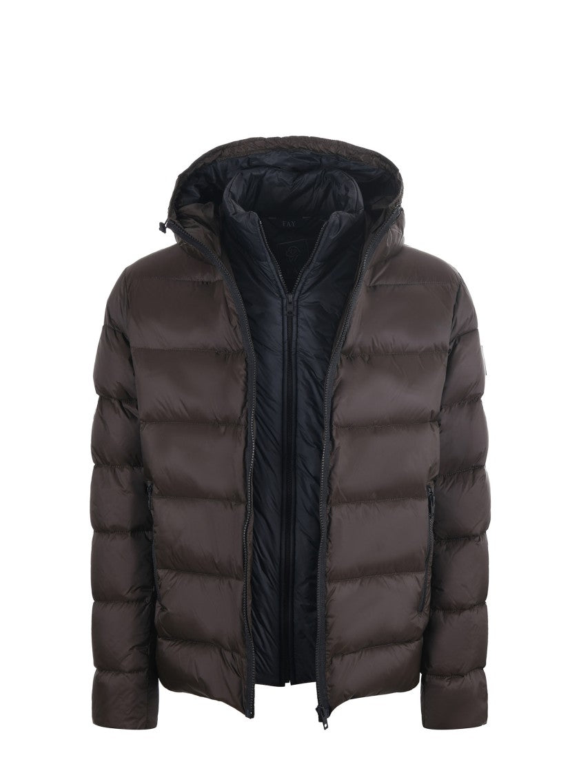 Fay Innovative Quilted Padded Jacket With Hood
