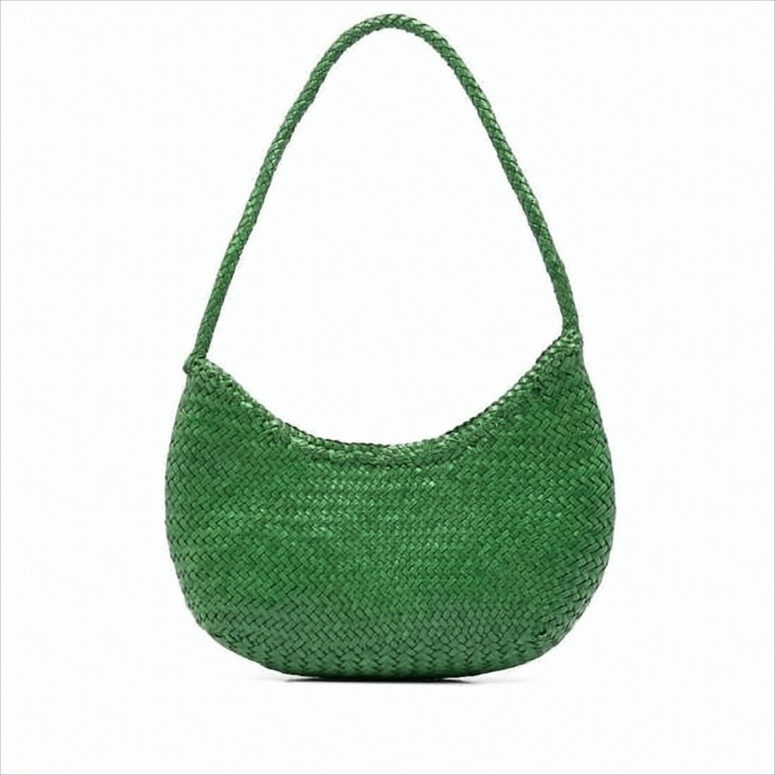 Dragon Diffusion Woven Buffalo Leather Mini Handbag In Green