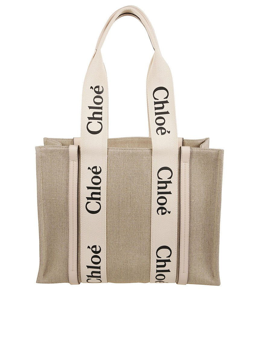 Chloé Medium Linen Canvas Tote Bag