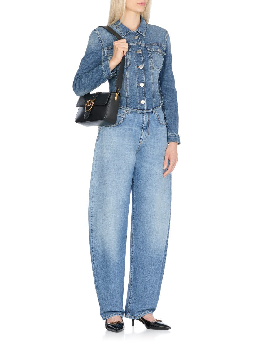 Pinko Relaxed Wide-Leg Blue Jeans