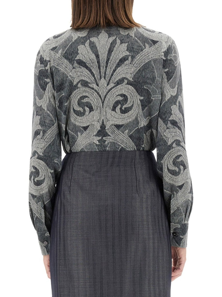 Etro Silk Printed Shirt With Classic Collar