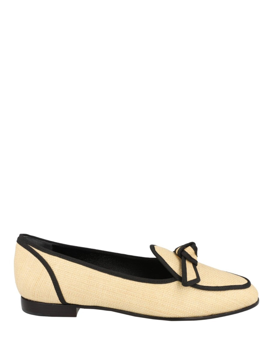 Alexandre Birman Grosgrain-Trim Raffia Loafers