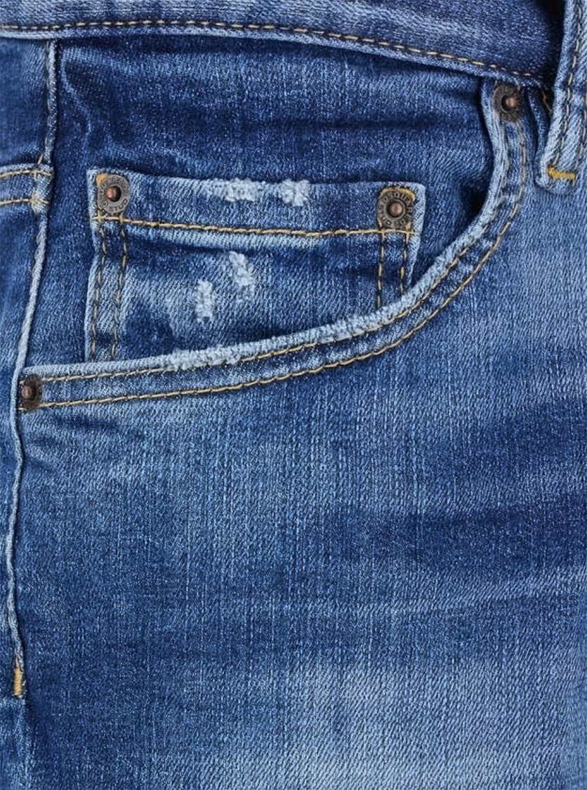 Dsquared2 Classic Blue Wash Denim Pants With Distressed Details
