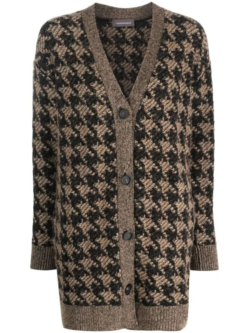 Lorena Antoniazzi Houndstooth-Pattern Knitwear Cardigan