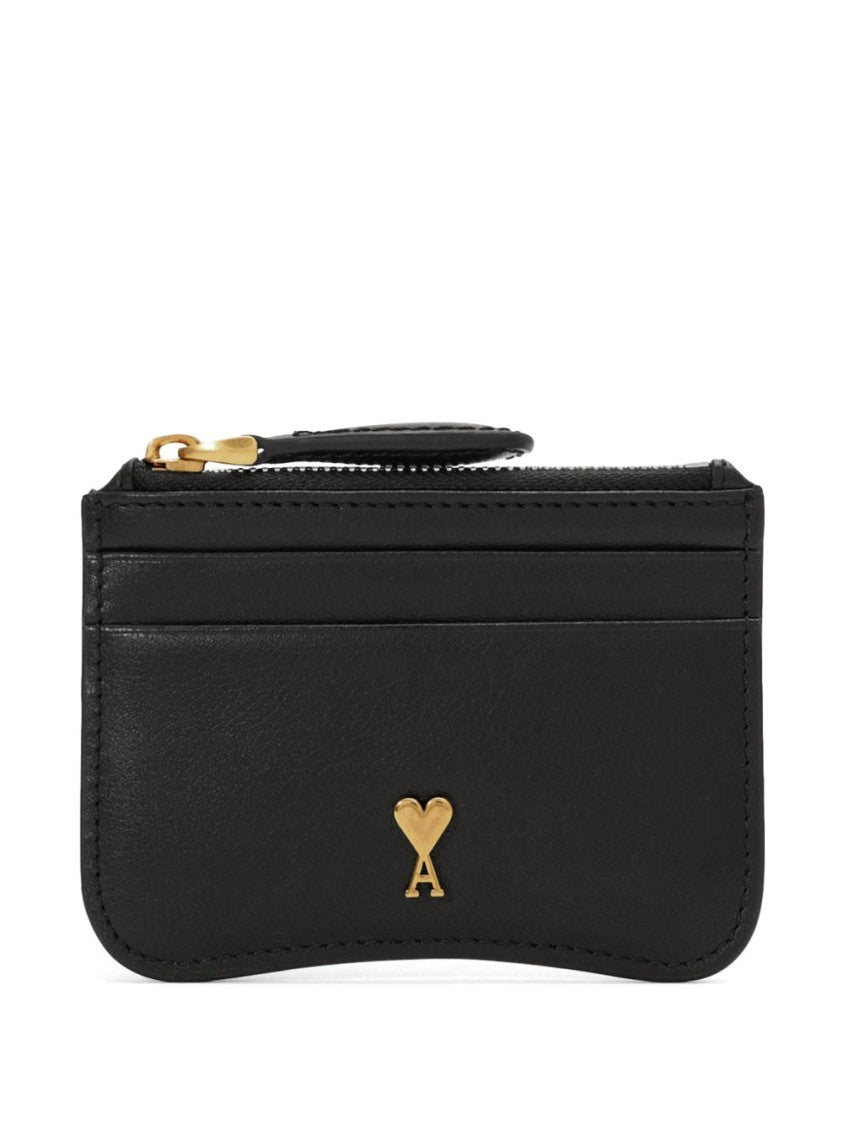 Ami Paris Black Gold-Accented Silk-Nylon Wallet