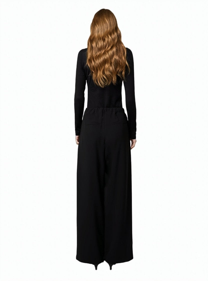 Alpha Studio High-Waisted Pleated Cadì Wide-Leg Pants