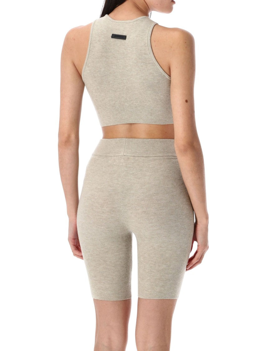 Fear Of God Fitted Sleeveless Cropped Top With Round Neckline