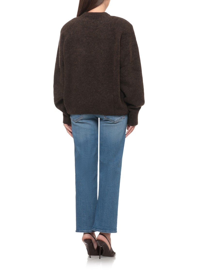 Rotate Brown Textured Rose Detail Sweater